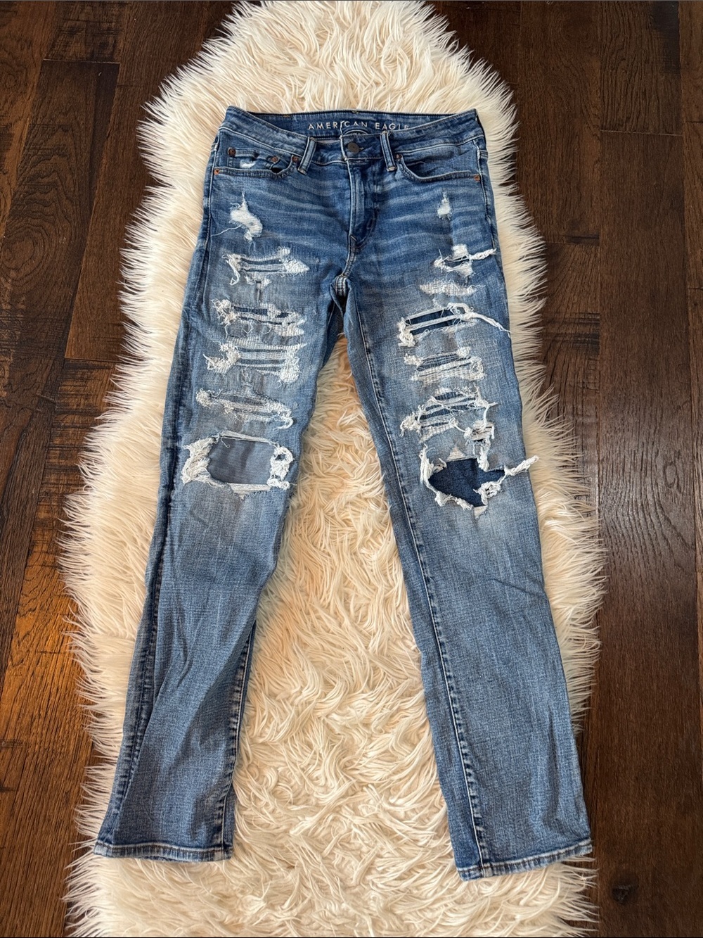 American Eagle Outfitters Distressed Light Blue Jeans